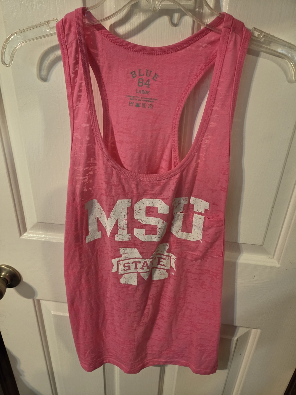 Blue 84 Pink MSU Racerback Tank